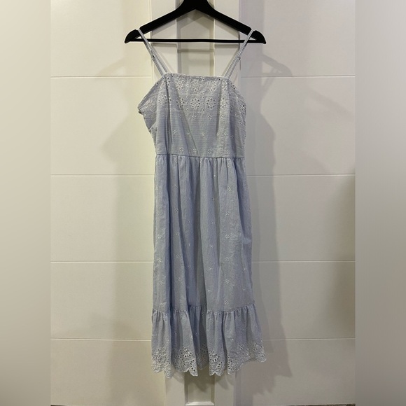 Japna Dresses & Skirts - Japna Sky Blue Eyelet Midi Dress